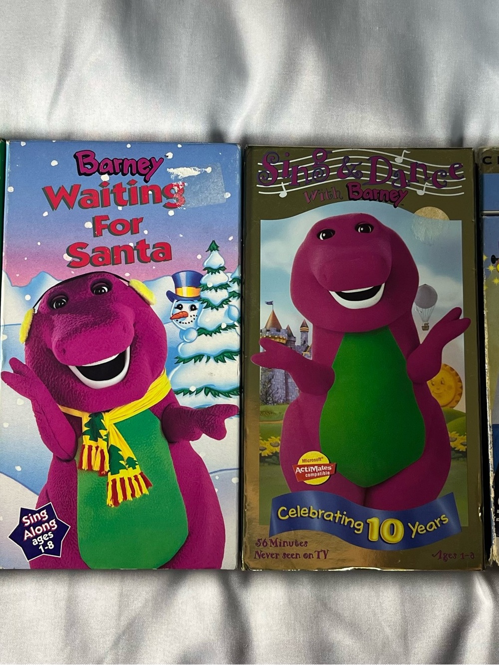 VTG Barney VHS‎ Lot 4 Three Wishes Waiting For Santa Rock With Barney 10 Year